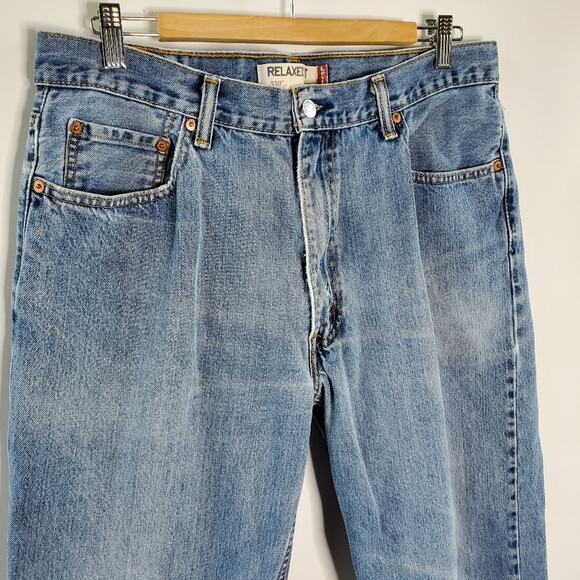 VINTAGE Levi's 550 Relaxed Fit Jeans 36x30 Denim Med Wash Straight Leg - Picture 2 of 12